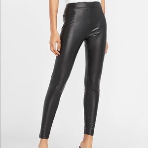 Express high waisted black leather leggings